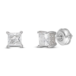 Previously Owned Lab-Grown Diamond Earrings 1 ct tw Princess 14K White Gold (SI2/F)