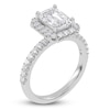 Thumbnail Image 2 of Previously Owned Emerald-Cut Lab-Grown Diamond Halo Engagement Ring 2 ct tw 14K White Gold