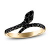 Thumbnail Image 1 of Previously Owned Black Diamond Snake Ring 1/2 ct tw 14K Yellow Gold