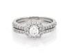 Thumbnail Image 1 of Previously Owned Round-Cut Diamond Scalloped Halo Bridal Set 7/8 ct tw 14K White Gold Size 5.75