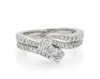 Thumbnail Image 1 of Previously Owned Round-Cut Diamond Two-Stone Bridal Set 1 ct tw 14K White Gold Size 6.25