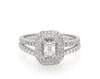 Thumbnail Image 1 of Previously Owned Emerald-Cut Diamond Double Halo Bridal Set 7/8 ct tw 14K White Gold Size 6.25