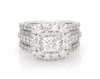 Thumbnail Image 1 of Previously Owned Princess-Cut Diamond Triple-Halo Bridal Set 2-7/8 ct tw 14K White Gold Size 5.5