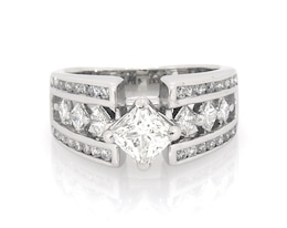 Previously Owned Princess-Cut Diamond Engagement Ring 1-7/8 ct tw 14K White Gold Size 6.75
