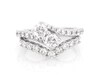 Thumbnail Image 1 of Previously Owned Round-Cut Diamond Two-Stone Bridal Set 1-3/8 ct tw 14K White Gold Size 5.75