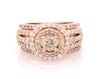 Thumbnail Image 1 of Previously Owned Brown & White Diamond Bridal Set 1-3/8 ct tw 14K Rose Gold Size 3.75