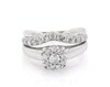 Thumbnail Image 1 of Previously Owned Round-Cut Diamond Halo Bridal Set 7/8 ct tw 10K White Gold Size 8