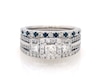 Thumbnail Image 1 of Previously Owned Princess-Cut Diamond & Blue Sapphire Bridal Set 1-1/3 ct tw 14K White Gold Size 6.75