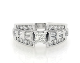 Previously Owned Princess-Cut Diamond Engagement Ring 1-5/8 ct tw 14K White Gold Size 9