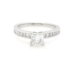 Previously Owned Princess-Cut Diamond Engagement Ring 1-3/8 ct tw 14K White Gold Size 7