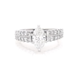 Previously Owned Marquise-Cut Diamond Engagement Ring 1-7/8 ct tw 14K White Gold Size 5.75