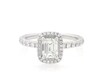 Thumbnail Image 1 of Previously Owned Emerald-Cut Diamond Halo Engagement Ring 1-1/4 ct tw 14K White Gold Size 6
