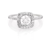 Thumbnail Image 1 of Previously Owned Round-Cut Diamond Cushion Halo Engagement Ring 1 ct tw 14K White Gold Size 5