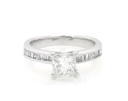 Previously Owned Princess-Cut Diamond Engagement Ring 1-3/8 ct tw 14K White Gold Size 6.75