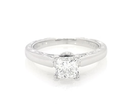 Previously Owned Neil Lane Princess-Cut Diamond Engagement Ring 7/8 ct tw 14K White Gold Size 5.25