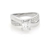 Thumbnail Image 1 of Previously Owned Princess-Cut Diamond Crossover Engagement Ring 1-1/5 ct tw 14K White Gold Size 5.25