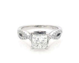 Previously Owned Princess-Cut Diamond Engagement Ring 1-3/4 ct tw 14K White Gold Size 5.5