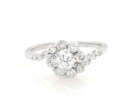 Previously Owned Round-Cut Diamond Bypass Engagement Ring 1 ct tw 14K White Gold Size 8
