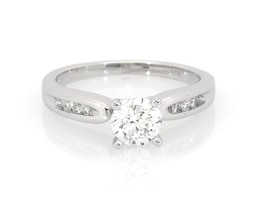 Previously Owned Round-Cut Diamond Engagement Ring 1/2 ct tw 14K White Gold Size 4