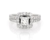 Thumbnail Image 1 of Previously Owned Princess-Cut Diamond Halo Bridal Set 7/8 ct tw 14K White Gold Size 5.5