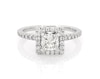 Thumbnail Image 1 of Previously Owned Princess-Cut Diamond Halo Engagement Ring 1 ct tw 14K White Gold Size 6.5