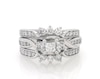 Thumbnail Image 1 of Previously Owned Princess-Cut Diamond Three-Stone Bridal Set 1-1/8 ct tw 14K White Gold Size 5
