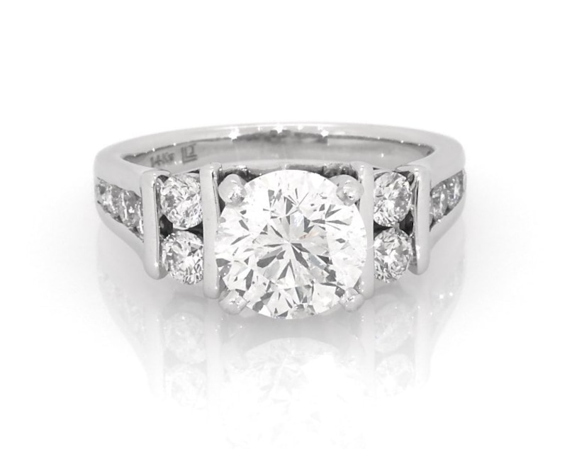 Main Image 1 of Previously Owned Round-Cut Diamond Engagement Ring 2-5/8 ct tw 14K White Gold Size 7