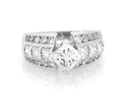 Previously Owned Princess-Cut Diamond Engagement Ring 1-7/8 ct tw 14K White Gold Size 5.25