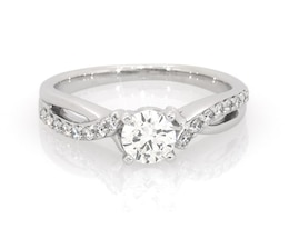 Previously Owned Round-Cut Diamond Engagement Ring 1/2 ct tw 14K White Gold Size 5.5