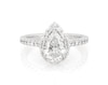 Thumbnail Image 1 of Previously Owned Pear-Shaped Diamond Halo Engagement Ring 1-5/8 ct tw 14K White Gold Size 5.75