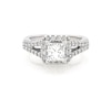 Thumbnail Image 1 of Previously Owned Princess-Cut Diamond Halo Engagement Ring 1-3/8 ct tw 14K White Gold Size 5