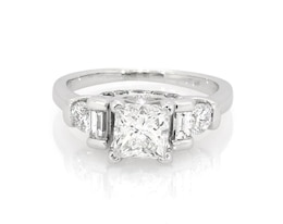 Previously Owned Princess-Cut Diamond Engagement Ring 1-3/4 ct tw 14K White Gold Size 5.5