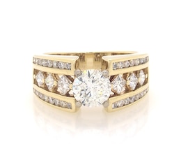 Previously Owned Round-Cut Diamond Engagement Ring 2-1/8 ct tw 14K Yellow Gold Size 7