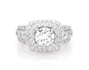 Thumbnail Image 1 of Previously Owned Round-Cut Diamond Cushion Halo Engagement 2-3/4 ct tw 14K White Gold Size 6.75