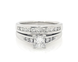 Previously Owned Princess-Cut Diamond Bridal Set 1-1/4 ct tw 14K White Gold Size 6