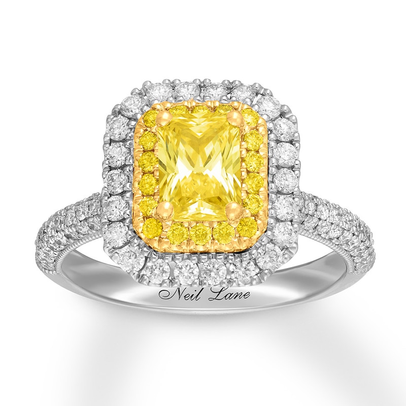 Main Image 1 of Previously Owned Neil Lane Ring 1-7/8 ct tw Yellow Diamonds 14K Two-Tone Gold