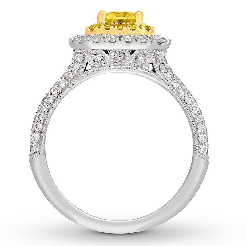 Main Image 2 of Previously Owned Neil Lane Ring 1-7/8 ct tw Yellow Diamonds 14K Two-Tone Gold