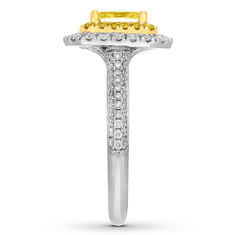 Main Image 3 of Previously Owned Neil Lane Ring 1-7/8 ct tw Yellow Diamonds 14K Two-Tone Gold