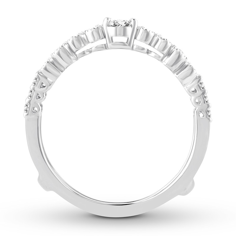 Main Image 2 of Previously Owned Diamond Enhancer Ring 1/2 ct tw Bezel-set 14K White Gold