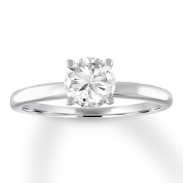 Previously Owned Diamond Solitaire Ring 1 Carat Round 14K White Gold