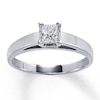 Thumbnail Image 1 of Previously Owned Diamond Solitaire Ring 1/2 carat Princess-cut 14K White Gold (I2/I)