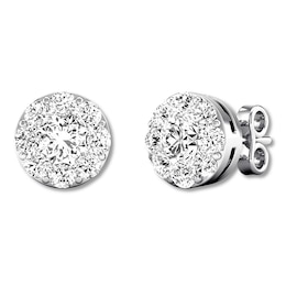 Previously Owned Diamond Earrings 1 carat tw Round 14K White Gold