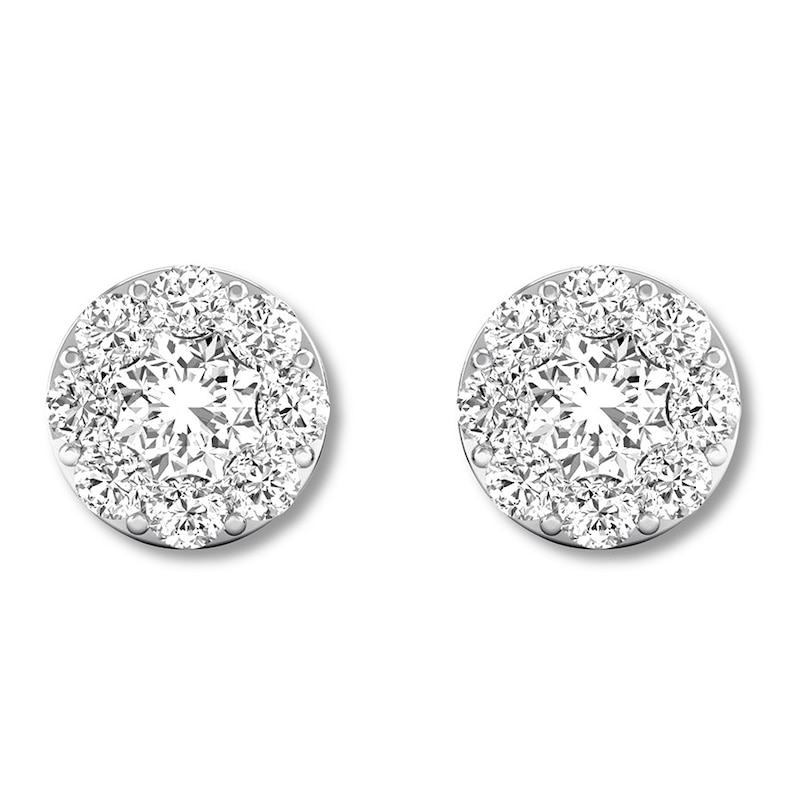 Main Image 3 of Previously Owned Diamond Earrings 1 carat tw Round 14K White Gold
