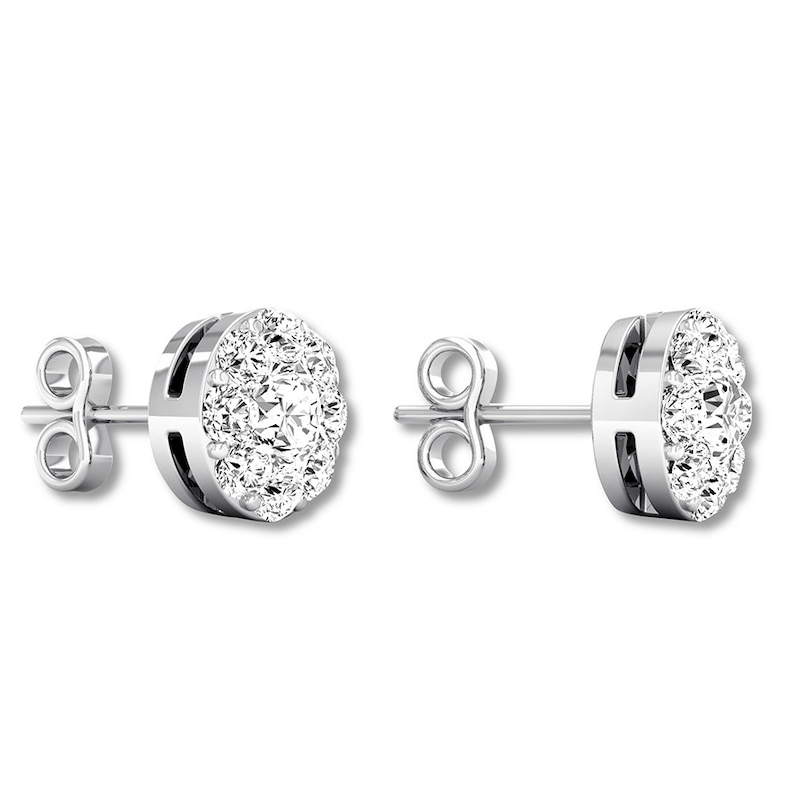 Main Image 4 of Previously Owned Diamond Earrings 1 carat tw Round 14K White Gold