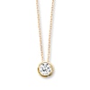 Thumbnail Image 1 of Previously Owned Diamond Solitaire Necklace 1/2 carat Bezel-set 14K Yellow Gold (I2/I)