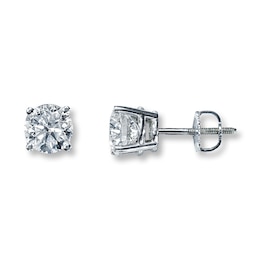 Previously Owned Certified Diamonds 2 ct tw Round-cut 14K White Gold Earrings (I1/I)