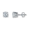 Thumbnail Image 1 of Previously Owned Certified Diamonds 2 ct tw Round-cut 18K White Gold Earrings (I1/I)