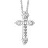 Thumbnail Image 3 of Previously Owned Diamond Cross Necklace 1 ct tw Round 14K White Gold