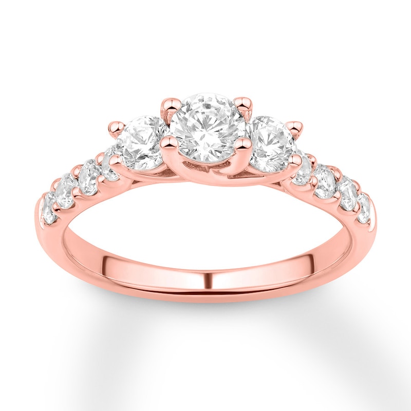 Main Image 1 of Previously Owned Diamond Engagement Ring 1-1/6 ct tw Round-cut 14K Rose Gold