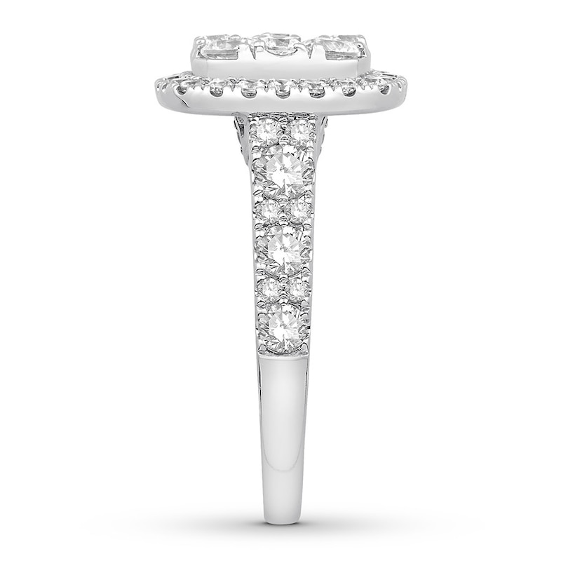 Main Image 3 of Previously Owned Diamond Engagement Ring 2-1/5 ct tw Round-cut 14K White Gold